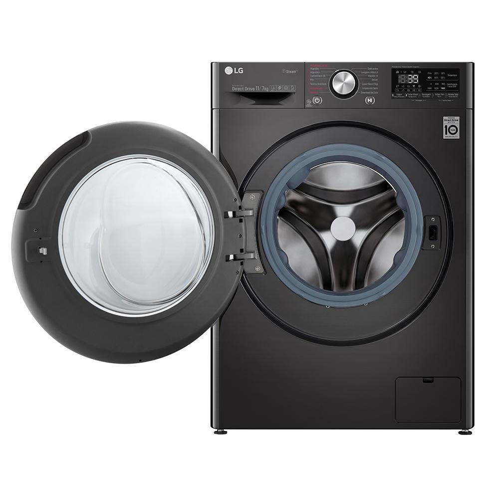 Lavadora E Secadora LG Smart Vc2, 11kg, Black Stainless, 110v, Cv9011ec4