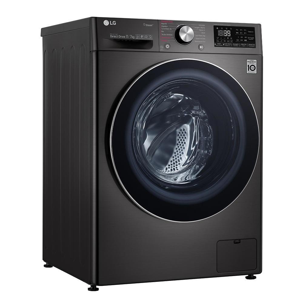 Lavadora E Secadora LG Smart Vc2, 11kg, Black Stainless, 110v, Cv9011ec4