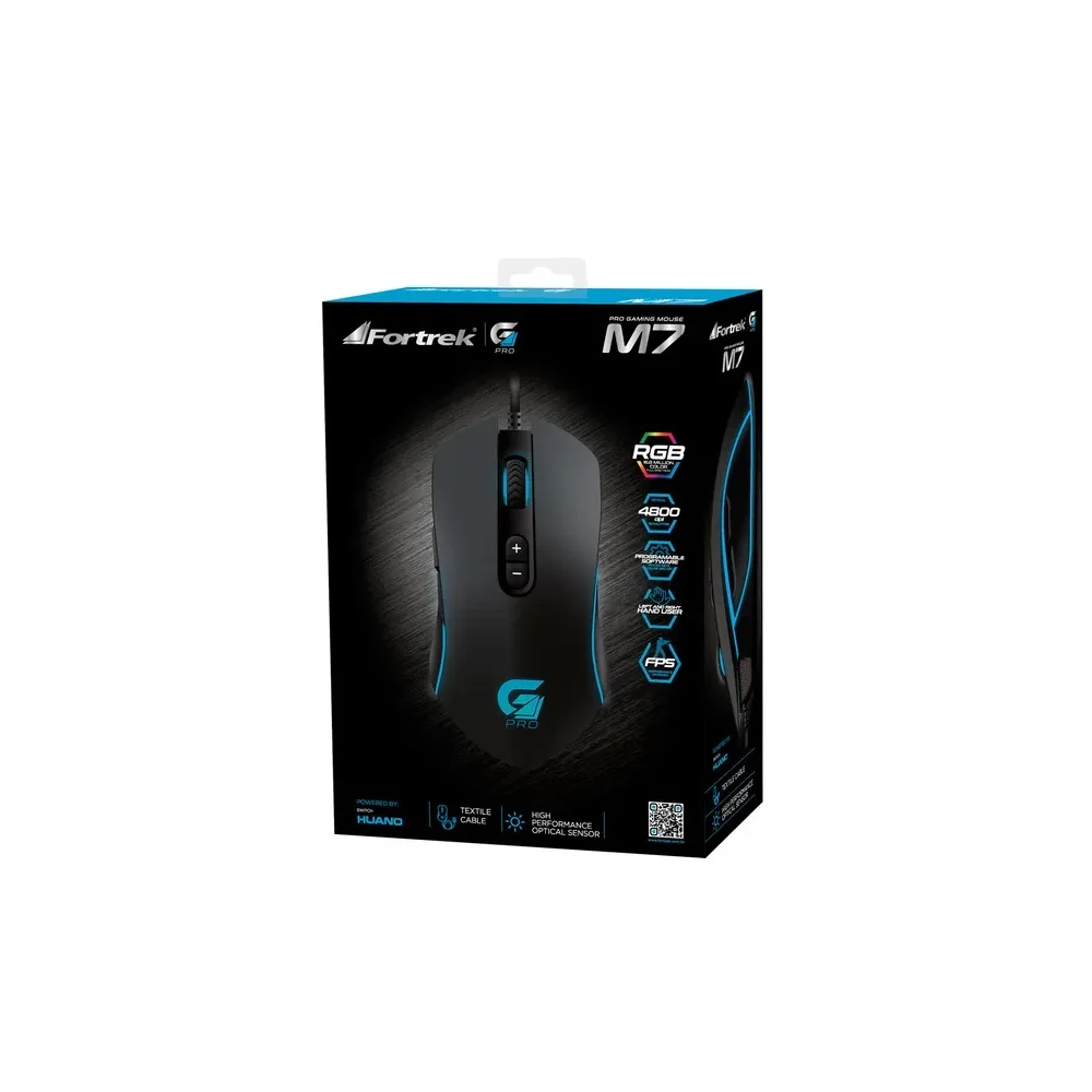 Mouse Gamer Fortrek G Pro M7 RGB, USB 2.0, 4800DPI, Preto - 64386 Mouse Gamer Fortrek G Pro M7 RGB, USB 2.0, 4800DPI, Preto - 64386