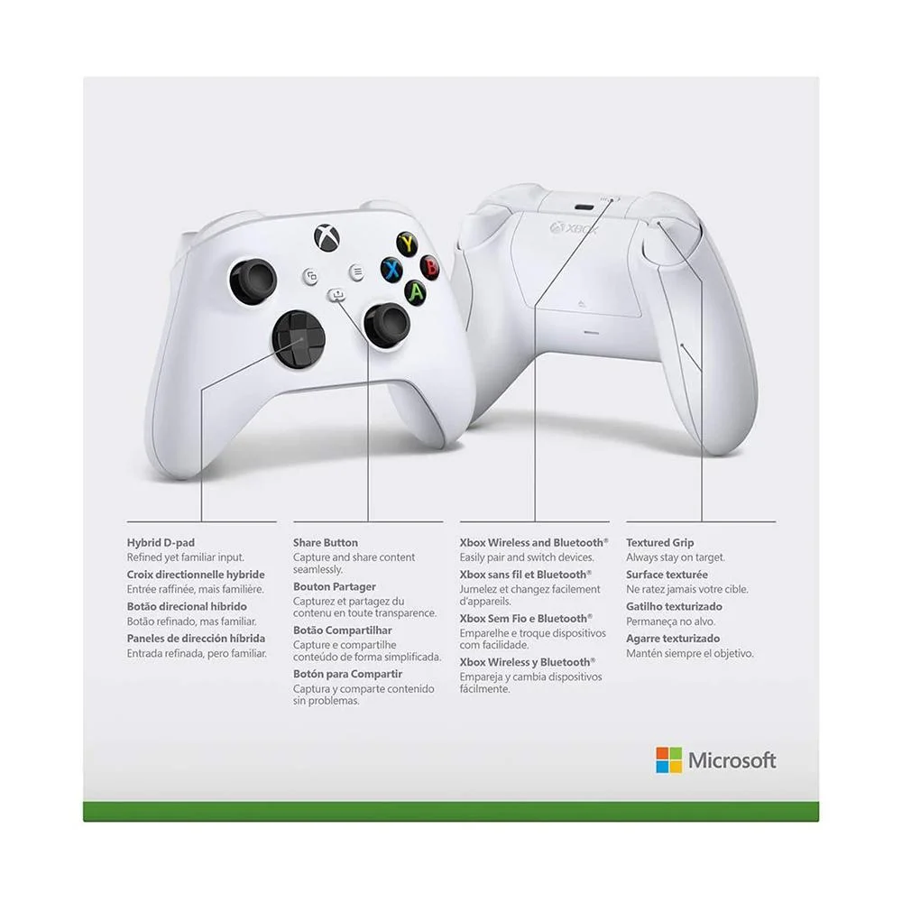 Controle Microsoft XBox Sem Fio Branco KaBuM