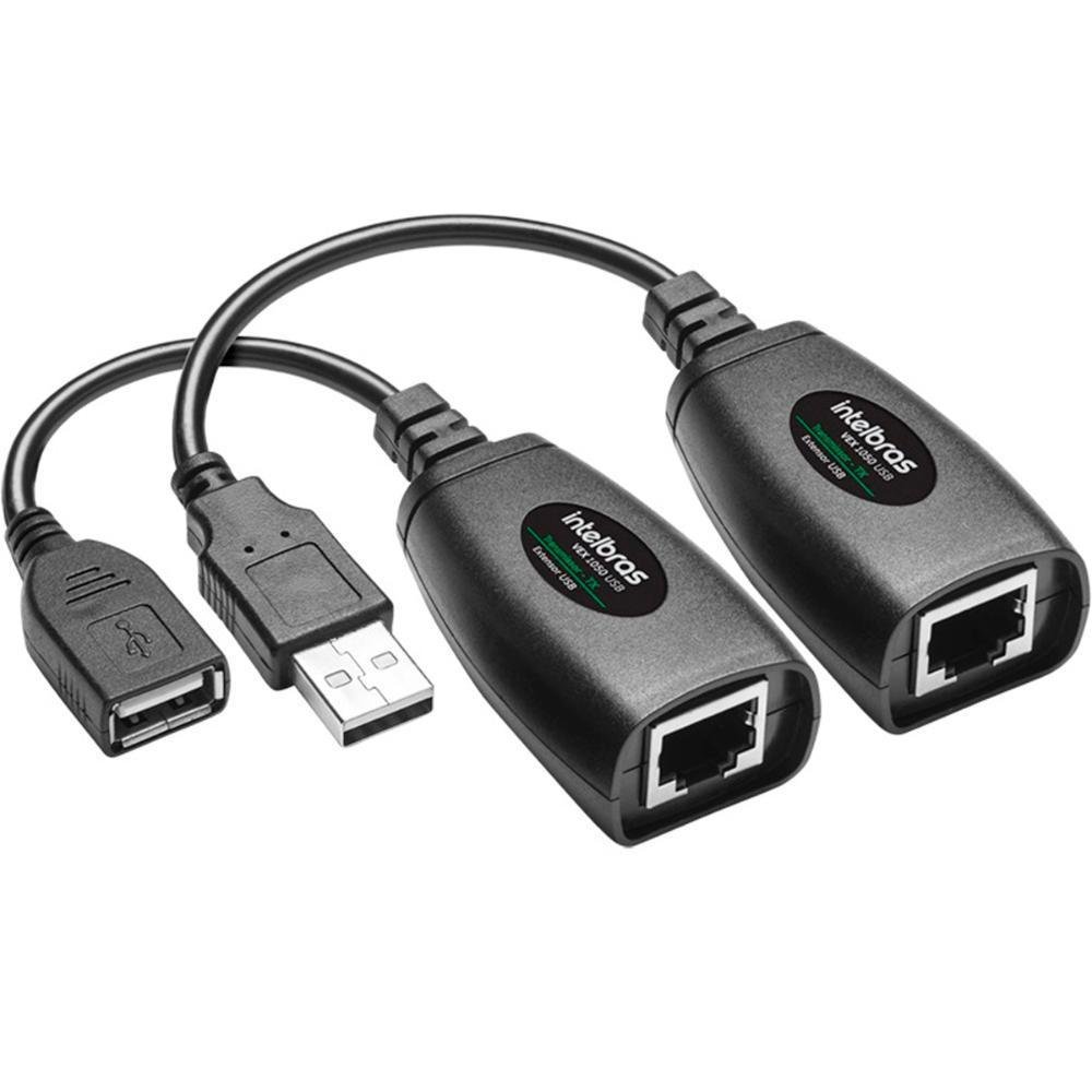 Extensor USB via Cabo de Rede USB para RJ45 Alcance de até 50 metros Intelbras VEX 1050