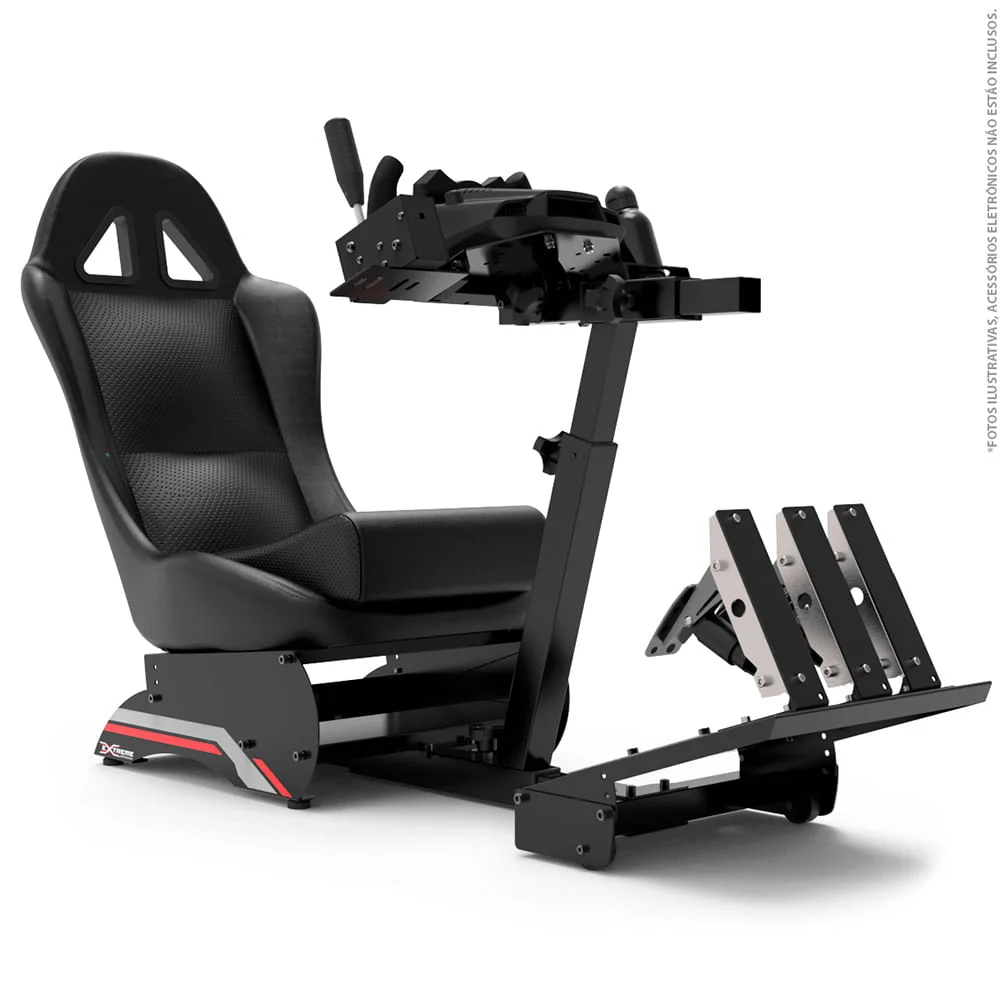 Cockpit Extreme Simracing Simulador Suporte Para Volante X Retrátil V3 Preto, Logitech G27,g29,g920,g923, Fanatec, Thrustmaster, Simagic Cockpit Extreme Simracing Simulador Suporte Para Volante X Retrátil V3 Preto, Logitech G27,g29,g920,g923, Fanatec, Thrustmaster, Simagic