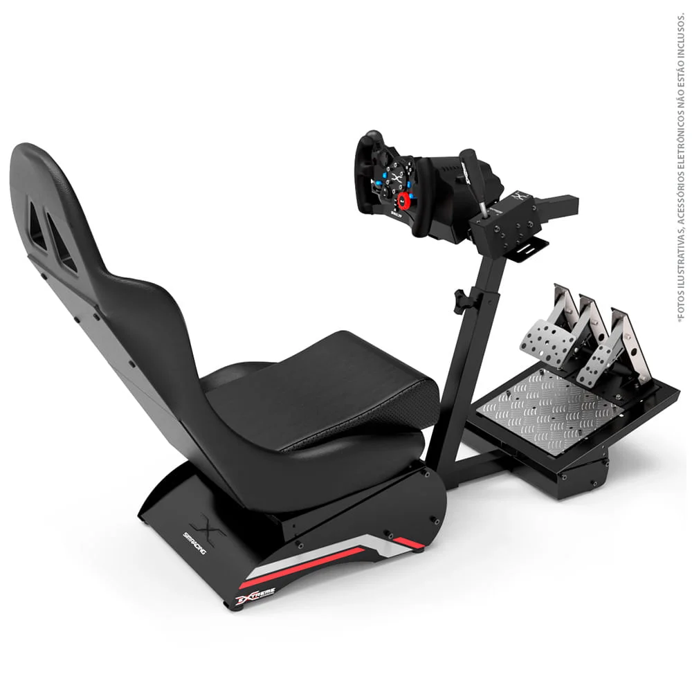 Cockpit Extreme Simracing Simulador Suporte Para Volante X Retrátil V3 Preto, Logitech G27,g29,g920,g923, Fanatec, Thrustmaster, Simagic Cockpit Extreme Simracing Simulador Suporte Para Volante X Retrátil V3 Preto, Logitech G27,g29,g920,g923, Fanatec, Thrustmaster, Simagic