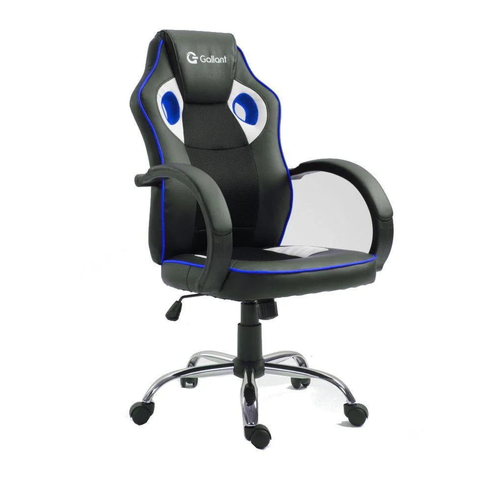 Cadeira Gamer Gallant, Altura Regulável, Preta/Azul - GCD10GPUA-AZ Cadeira Gamer Gallant, Altura Regulável, Preta/Azul - GCD10GPUA-AZ