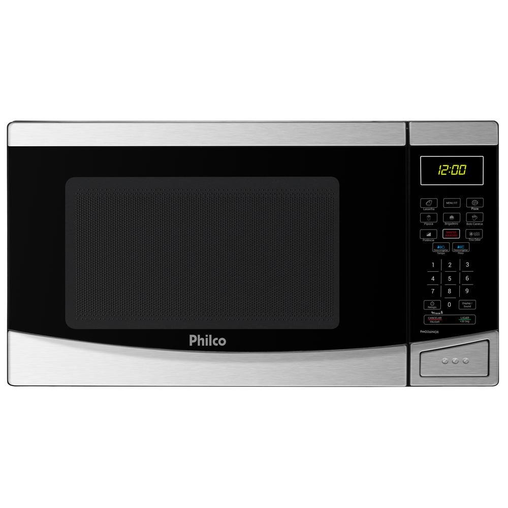Microondas Philco PMO26 Inox 26 Litros Menu Fit Preto 220v Microondas Philco PMO26 Inox 26 Litros Menu Fit Preto 220v