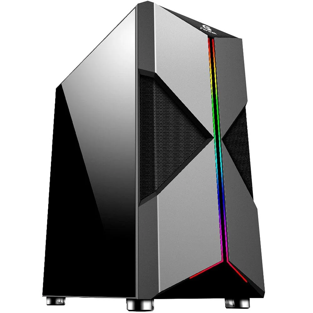 Gabinete Gamer Fortrek Holt, Mid Tower, RGB, Atx, Lateral em Acrílico, Preto - 70571 Gabinete Gamer Fortrek Holt, Mid Tower, RGB, Atx, Lateral em Acrílico, Preto - 70571