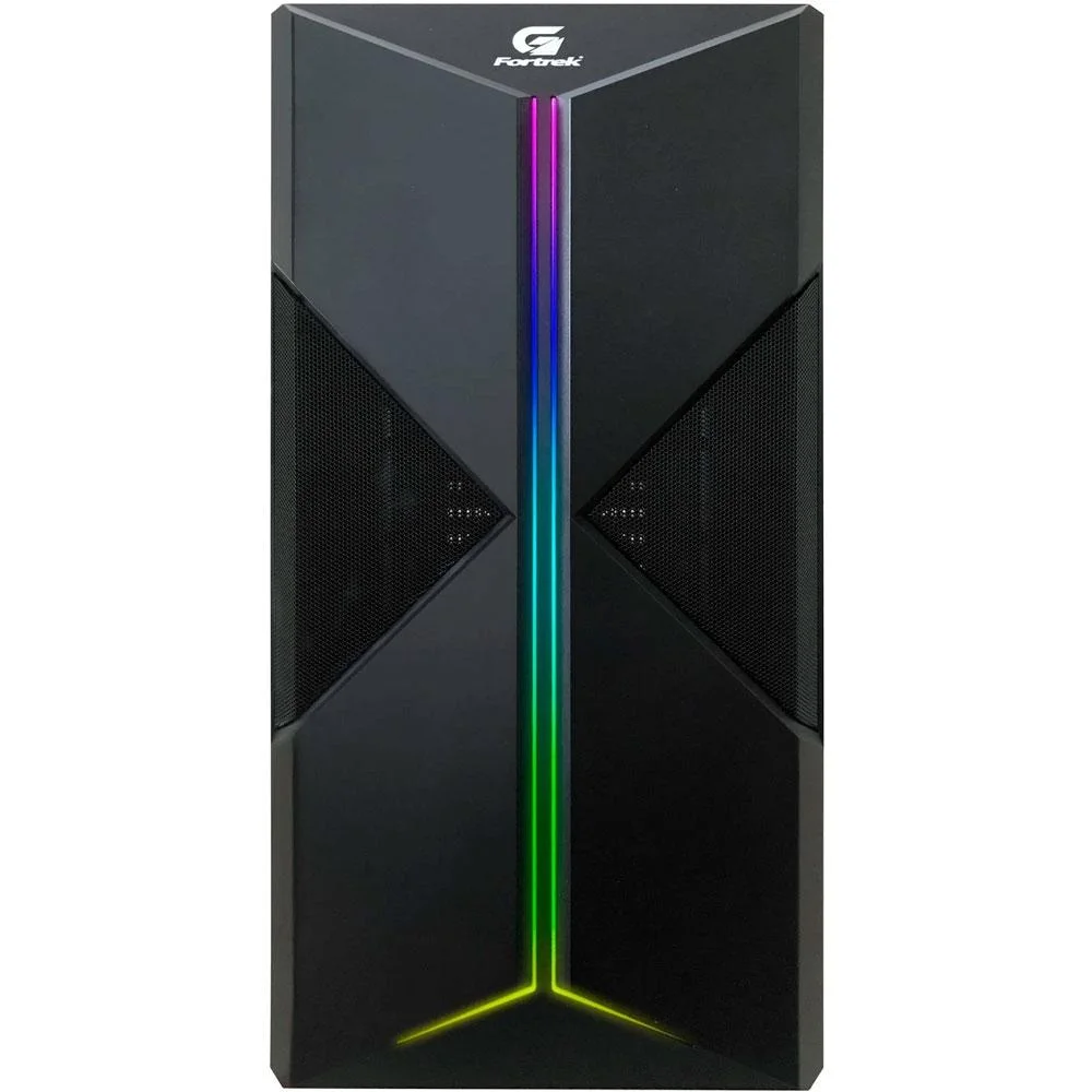 Gabinete Gamer Fortrek Holt, Mid Tower, RGB, Atx, Lateral em Acrílico, Preto - 70571 Gabinete Gamer Fortrek Holt, Mid Tower, RGB, Atx, Lateral em Acrílico, Preto - 70571