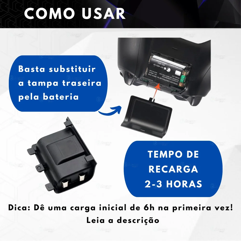 Bateria Para Xbox One (s)/x, Dobe Recarregável com Cabo Charger