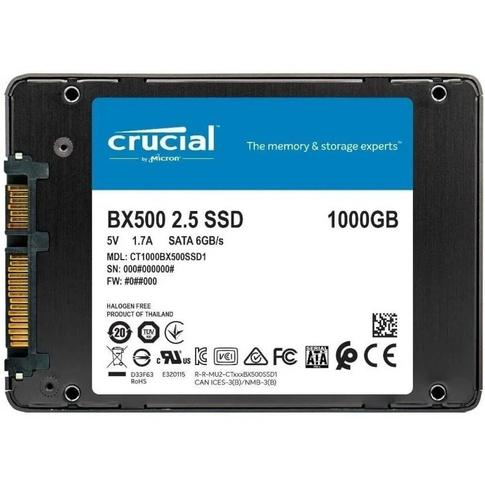 内蔵型SSD Crucial BX500 1TB SATA SSD SSD Crucial Bx500 1TB KaBuM