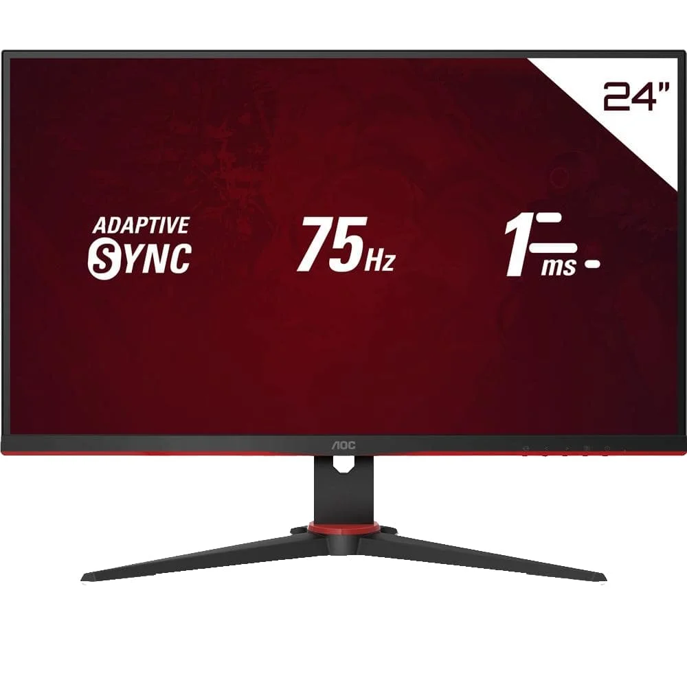 Monitor Gamer AOC FHD 1ms Preto E Vermelho KaBuM