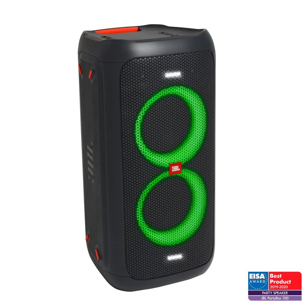 Caixa de Som JBL PartyBox 100, 160W RMS, Bateria Recarregável, Bluetooth + USB + Aux. 3.5Mm, Preto Caixa de Som JBL PartyBox 100, 160W RMS, Bateria Recarregável, Bluetooth + USB + Aux. 3.5Mm, Preto