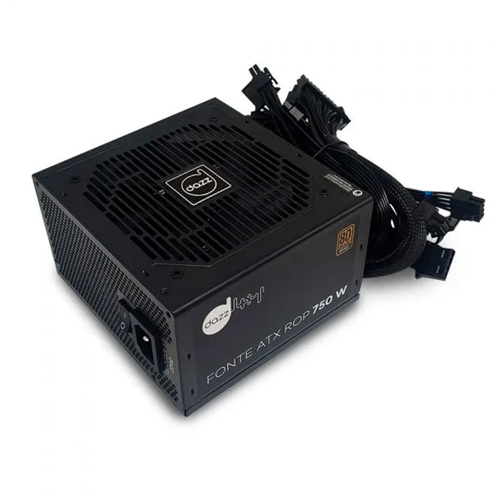 Fonte Dazz Gamer ATX, 750W Real, 80 Plus Bronze, PFC Ativo Fonte Dazz Gamer ATX, 750W Real, 80 Plus Bronze, PFC Ativo