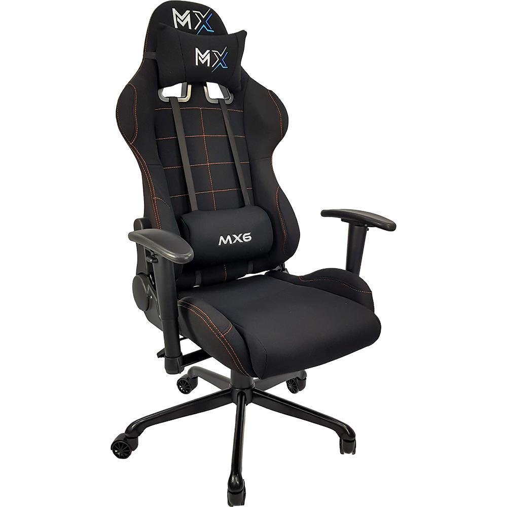 Cadeira Gamer Mymax Mx6, Peso Suportado até 150Kg, Giratória, Preto e Laranja Cadeira Gamer Mymax Mx6, Peso Suportado até 150Kg, Giratória, Preto e Laranja