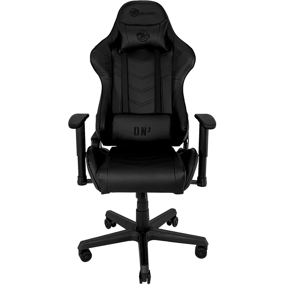 Cadeira Gamer Draxen DN2, 150 kg, Altura Ajustáveis, Reclinação, com almofadas, Preto
