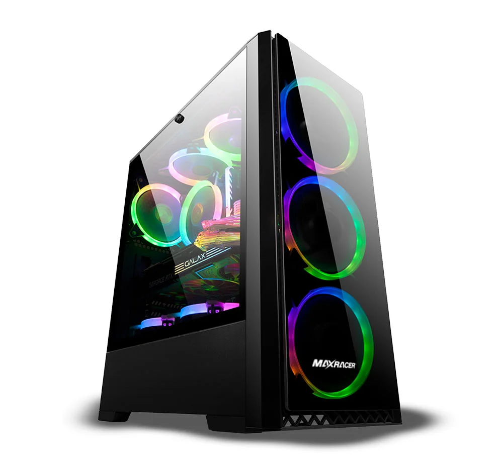 Gabinete Gamer Maxracer Master - Rgb - Lateral Vidro Temperado - 3 Fan Gabinete Gamer Maxracer Master - Rgb - Lateral Vidro Temperado - 3 Fan
