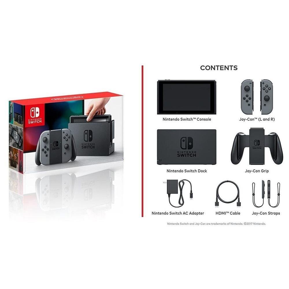 Console Nintendo Switch 32GB JoyCon Cinza KaBuM
