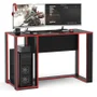 Mesa Gamer Politorno Singapura Preto e Vermelho, 1 Nicho, Peso Suportado Até 10Kg no Tampo