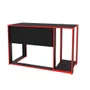 Mesa Gamer Politorno Singapura Preto e Vermelho, 1 Nicho, Peso Suportado Até 10Kg no Tampo