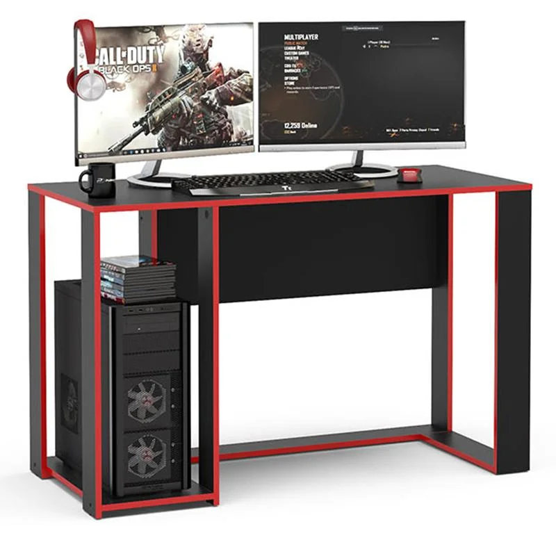 Mesa Gamer Politorno Singapura Preto e Vermelho, 1 Nicho, Peso Suportado Até 10Kg no Tampo Mesa Gamer Politorno Singapura Preto e Vermelho, 1 Nicho, Peso Suportado Até 10Kg no Tampo