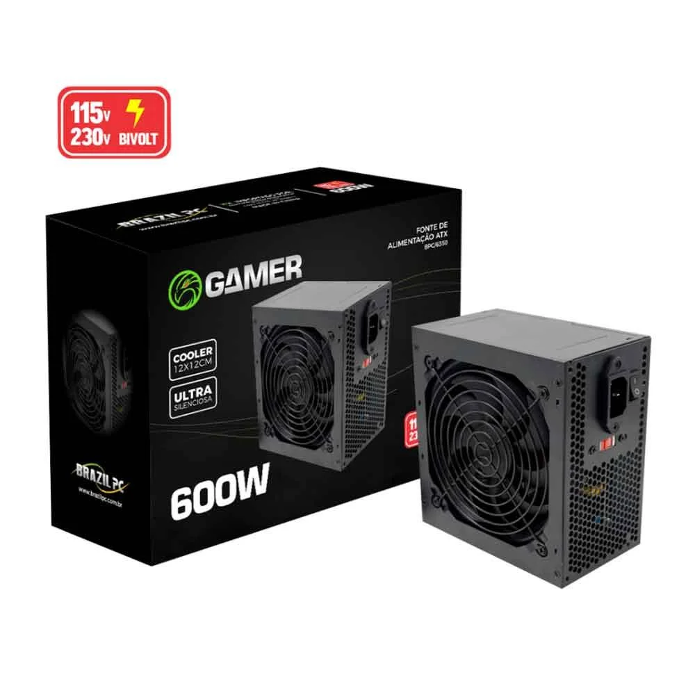 Fonte Brasil Pc, ATX, 600W Real, 24 Pinos Box - Bpc/6350 Fonte Brasil Pc, ATX, 600W Real, 24 Pinos Box - Bpc/6350