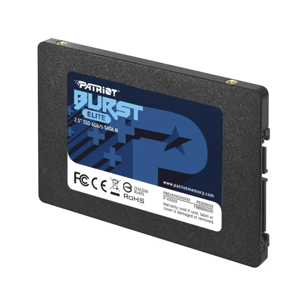 SSD 960GB 2.5 Sata 3, 450MB/s Leitura, 350MB/s Gravação, Burst Elite, Patriot - PBE960GS25SSDR