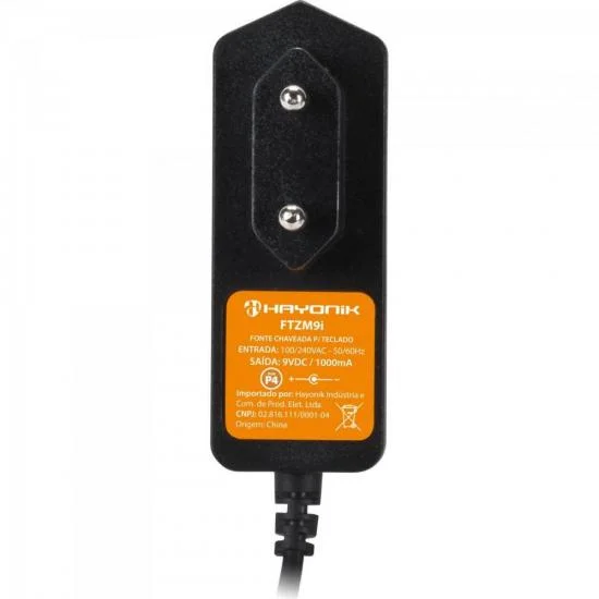 Fonte Hayonik Chaveada, 9VDC, 1A, P4, C-, Preto - FTZM9I Fonte Hayonik Chaveada, 9VDC, 1A, P4, C-, Preto - FTZM9I
