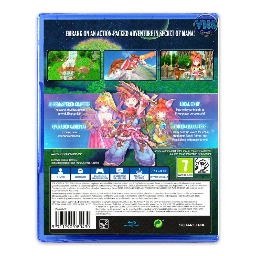 Jogo Secret Of Mana, Playstation 4 - Europeu Jogo Secret Of Mana, Playstation 4 - Europeu