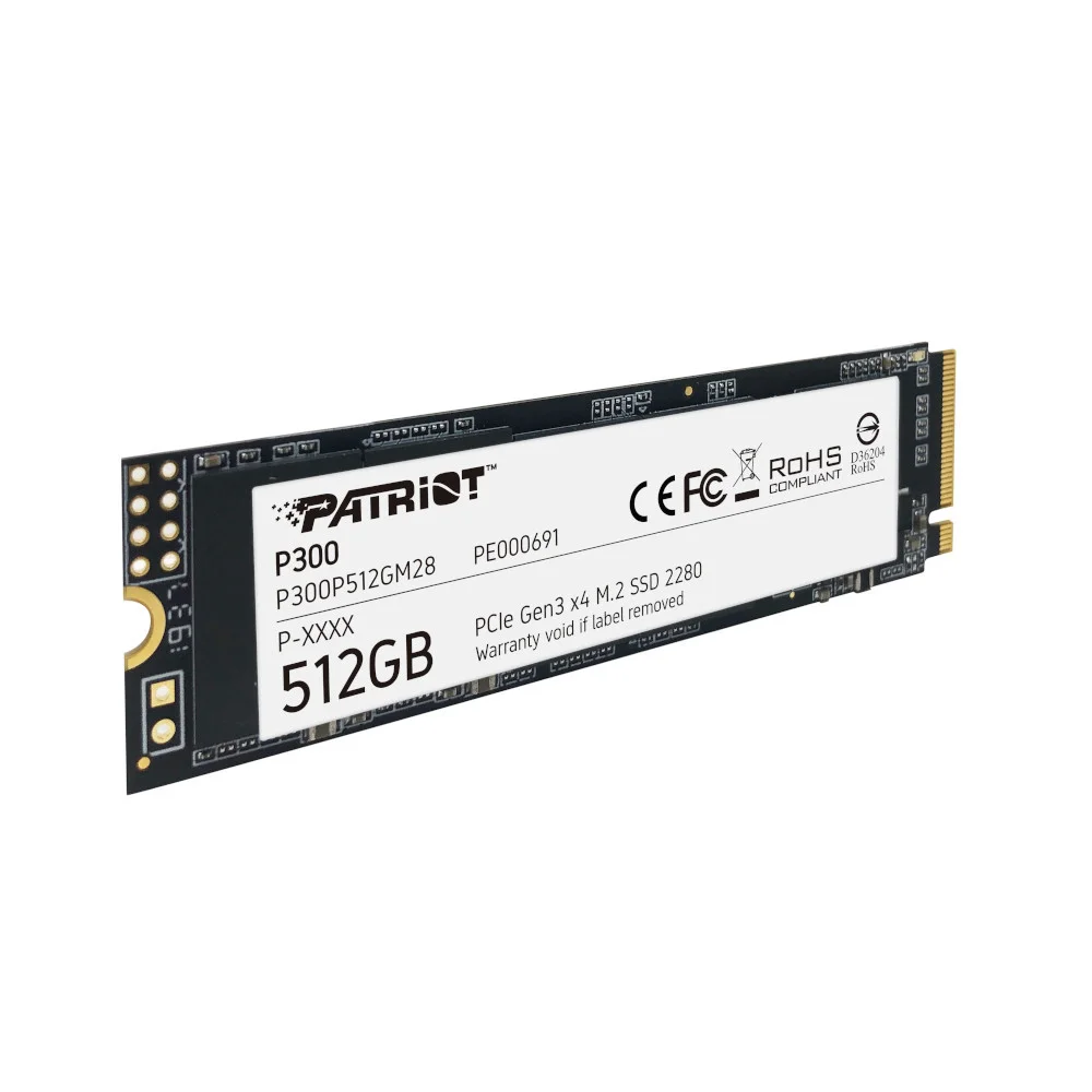SSD Patriot P300, 512GB, M.2 2280 PCIE, Leitura até 1.700 MB/s, Gravação até 1.200 MB/s - P300P512GM28 SSD Patriot P300, 512GB, M.2 2280 PCIE, Leitura até 1.700 MB/s, Gravação até 1.200 MB/s - P300P512GM28