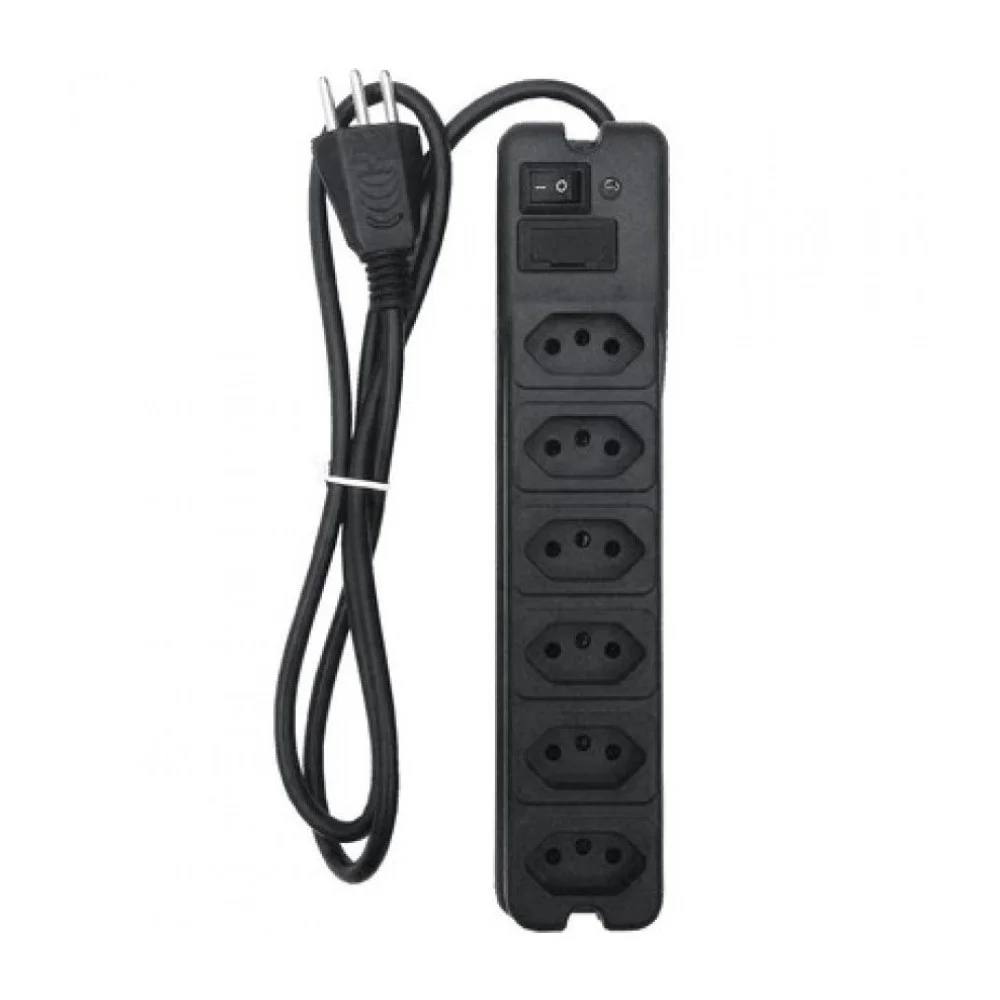 Filtro De Linha NTC PTE0206, 6 Tomadas, 10Ah, Cabo 1.1 Metros, Preto
