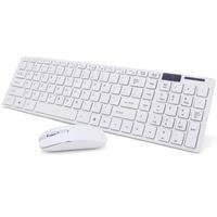 Teclado E Mouse Sem Fio Exbom Slim PC,  Wi-fi USB, ABNT2, Teclas Baixas, Baixa Espessura, Branco