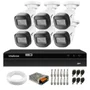 Kit 6 Câmeras Intelbras Vhd 1130 B Hd 720p Bullet Lente 2.8mm Visão Noturna 30m Resistente À Chuva Ip67 + Dvr 8 Canais Mhdx 1208