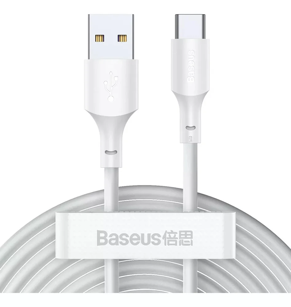 Kit C/2 Cabos Reforçados Usb-c Type-c Baseus 1,5m Turbo 5a