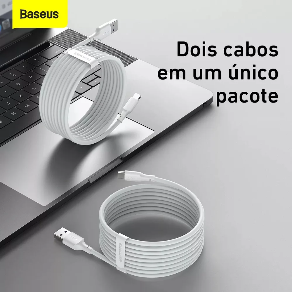 Kit C/2 Cabos Reforçados Usb-c Type-c Baseus 1,5m Turbo 5a