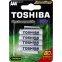 Pilha Recarregável Aaa Toshiba, 1.2v 950mah, Tnh3gae, cartela Com 4 Unid.