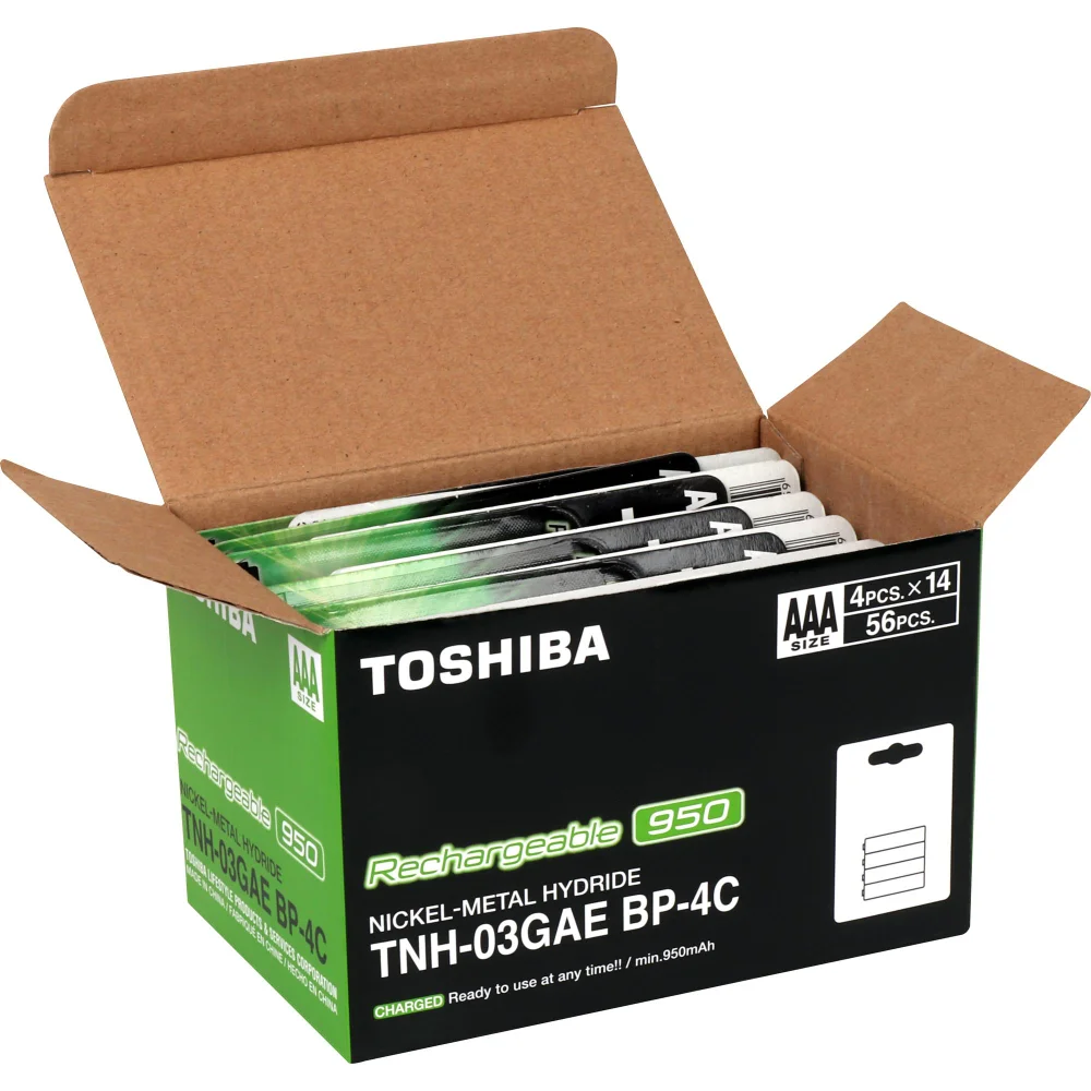 Pilha Recarregável Aaa Toshiba, 1.2v 950mah, Tnh3gae, cartela Com 4 Unid.