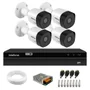 Kit 4 Câmeras Segurança Bullet Hd 720p Vhd 3130 B 30m Dvr Inteligente Intelbras Mhdx 1204 4 Canais