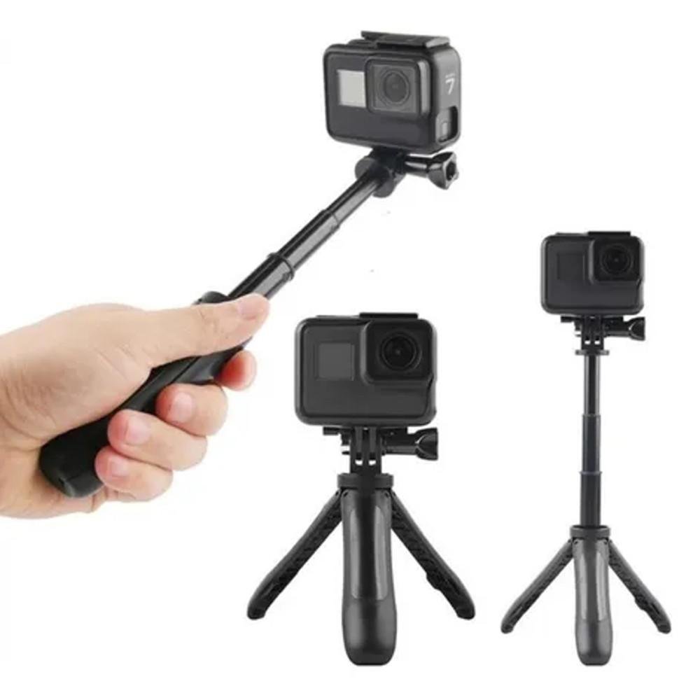 Mini Tripé Com Encaixe Padrão Para Câmera Gopro E Similares