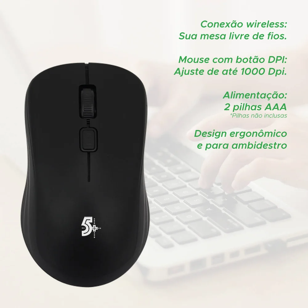 Mouse Sem Fio 5 Mw500 Office 0150080 KaBuM