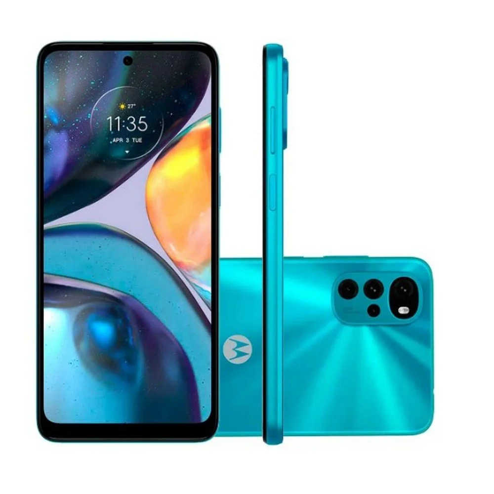 Smartphone Motorola Moto G22, 128GB, 4GB RAM, Octa Core 2.3GHz, Câmera Quádrupla 50MP, Tela 6.5, Android 12, Azul - Xt2231-1 Smartphone Motorola Moto G22, 128GB, 4GB RAM, Octa Core 2.3GHz, Câmera Quádrupla 50MP, Tela 6.5, Android 12, Azul - Xt2231-1