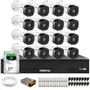 Kit 16 Câmeras Intelbras Vhd 1230 B Full Hd 1080p Bullet Visão Noturna De 30 Metros Ip67 + Dvr Intelbras Mhdx 3116-c 16 Canais + Hd Skyhawk 2TB