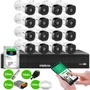 Kit 16 Câmeras Intelbras Vhd 1230 B Full Hd 1080p Bullet Visão Noturna De 30 Metros Ip67 + Dvr Intelbras Mhdx 3116-c 16 Canais + Hd Skyhawk 2TB