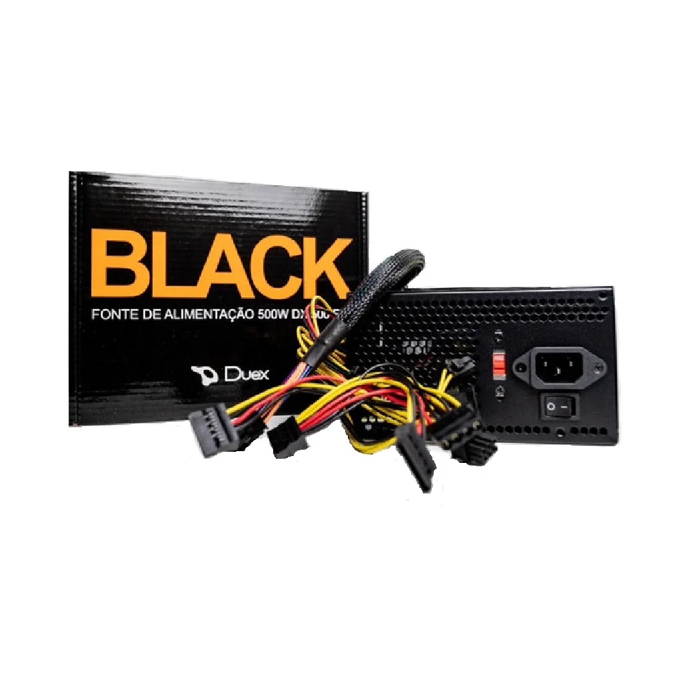 Fonte Duex ATX, 500W Real, 20+4 IDE, SATA - DX500FSE Fonte Duex ATX, 500W Real, 20+4 IDE, SATA - DX500FSE