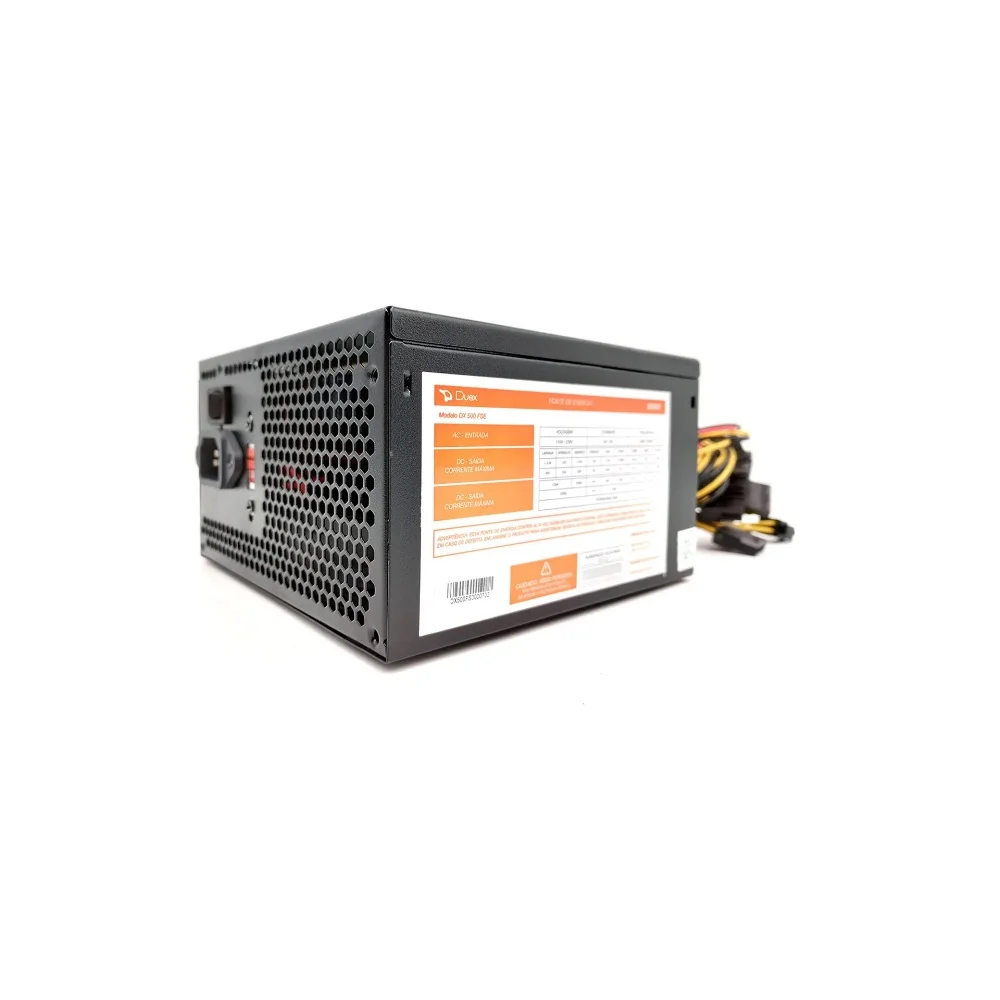 Fonte Duex ATX, 500W Real, 20+4 IDE, SATA - DX500FSE Fonte Duex ATX, 500W Real, 20+4 IDE, SATA - DX500FSE