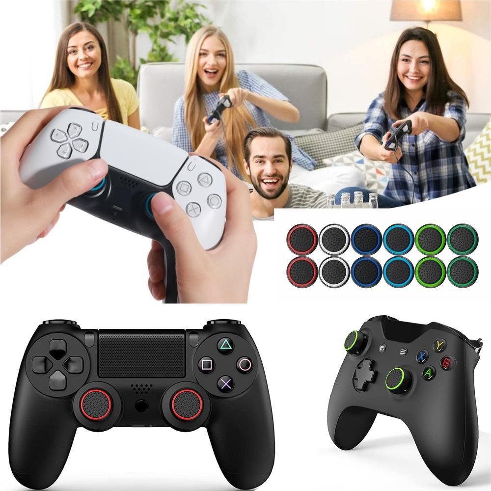 8 Pares De Grips P/ Controle Anti Derrapante Silicone Botão Analógico Do Joystick Cor: Vermelho.