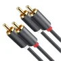 Cabo Audio 2 RCA Ugreen Macho Dupla Blindagem Home Tv 5m