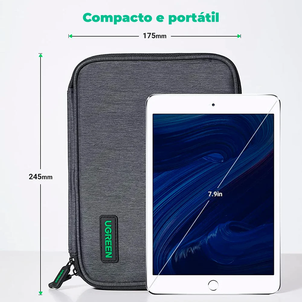 Ugreen Case Bag Duplo Acessórios Mini Ipad Nintendo Cabos Hd Ugreen Case Bag Duplo Acessórios Mini Ipad Nintendo Cabos Hd