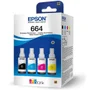 Kit Com 4 Refis De Tinta, T664, Preto E Color, T664520-4p, Epson