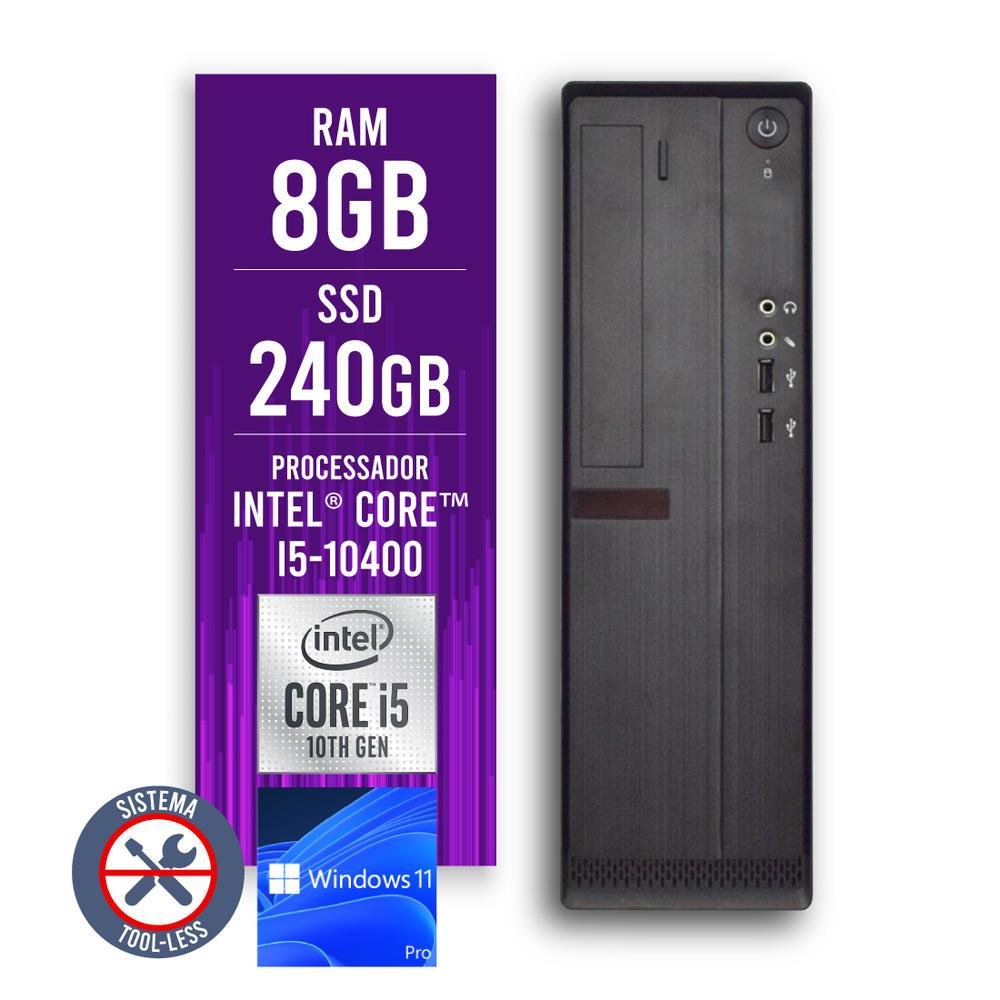 Computador Slim Intel Core i5 10ª Geração 8GB SSD 240GB Windows 11