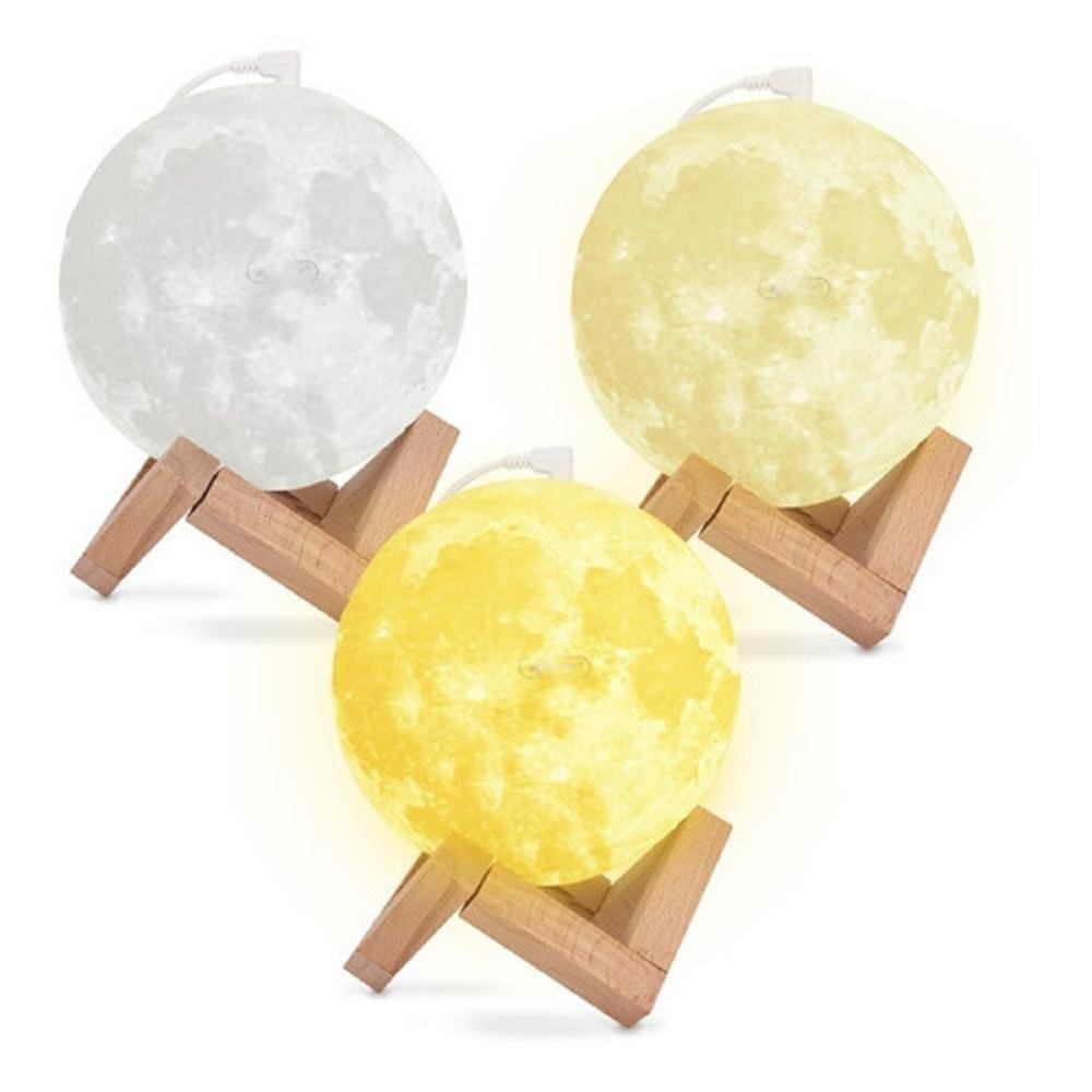 Umidificador Aromatizador De Ar Abajour Led Lua 3d