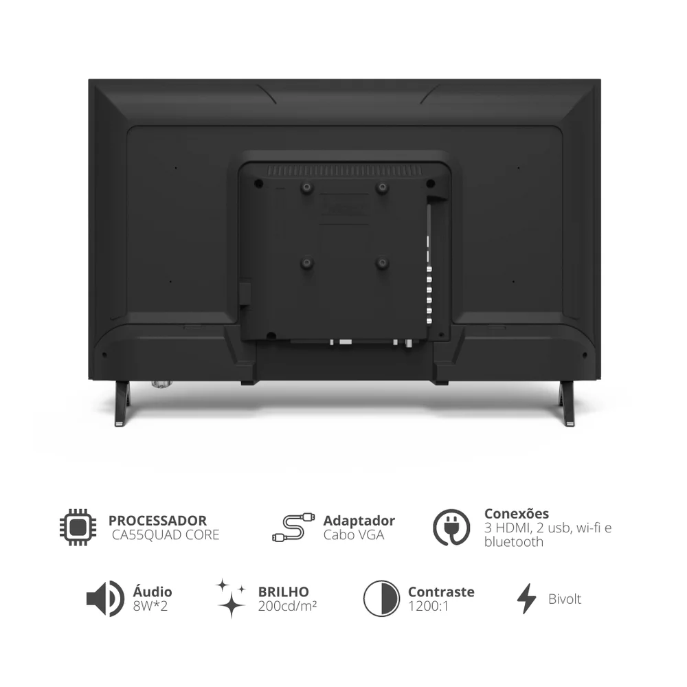 Smart Tv Konka Led 32 Design Sem Bordas KaBuM